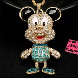 Betsey Johnson Blue Mouse Necklace
